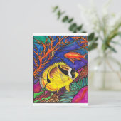 タヌキとシーホースアート ポストカード (スタンド正面)