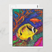 タヌキとシーホースアート ポストカード (正面/裏面)