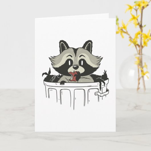 タヌキのごみ カード (黄色い花)