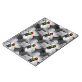 タヌキのレディブグオンドッグウッドフラワー自然アートパターン ノートブック (左側)