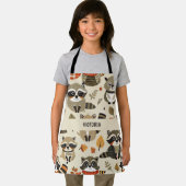 タヌキの水色のカスタムパターン エプロン (インサイチュ)