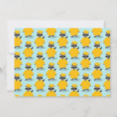 タヌキの黄青の卒業写真発表 招待状 (裏面)