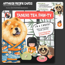タヌキ ティー パーティー アートミューズ レシピカード -チョウ キモノ