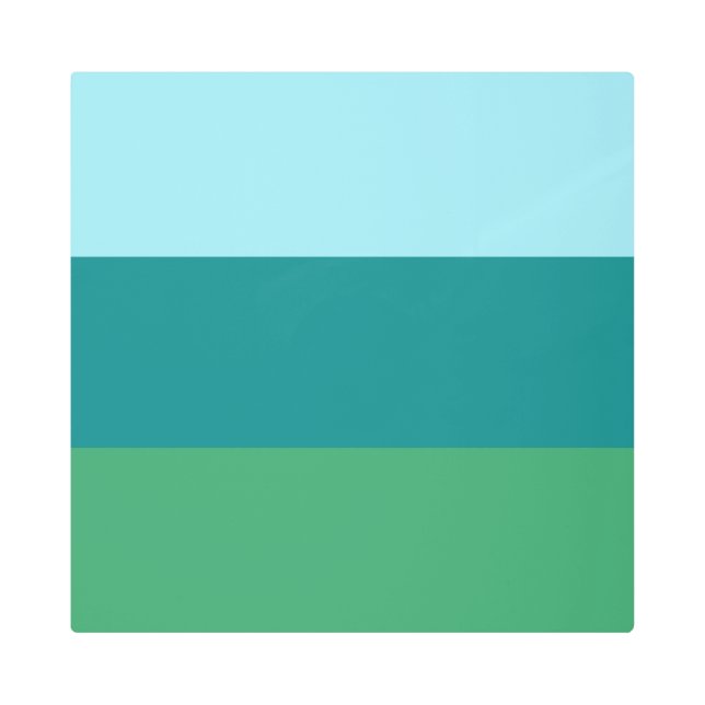 タネガーターコイズ、ティール（緑がかった色）ブルーとケリーグリーンHoriz メタルプリント (正面)