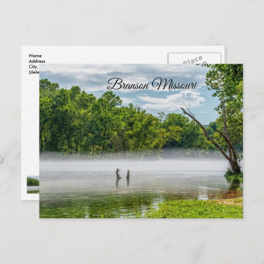 タネコモ湖夏霧はがき ポストカード (正面/裏面)