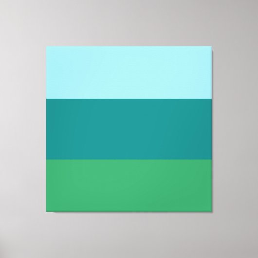タネーガーターコイズ、ティール(緑がかった色)ブルー、ケリーグリーン水平面 キャンバスプリント (正面)