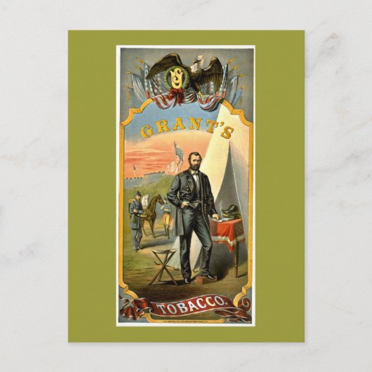 タバコとヴィンテージ1874年交付金 ポストカード (正面)