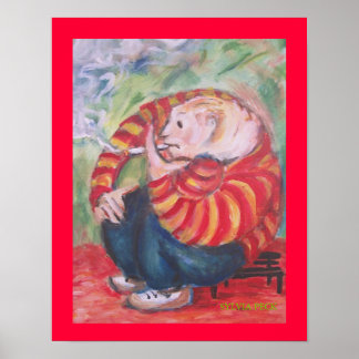 タバコの喫煙者 ポスター