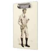 タバコの管およびブーツを持つヴィンテージのゴルファー クリップボード (左)