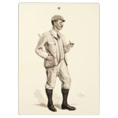 タバコの管およびブーツを持つヴィンテージのゴルファー クリップボード (裏面)