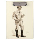 タバコの管およびブーツを持つヴィンテージのゴルファー クリップボード (正面)