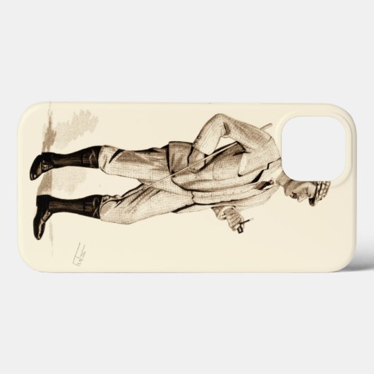 タバコの管およびブーツを持つヴィンテージのゴルファー Case-Mate iPhoneケース (裏面 (横))