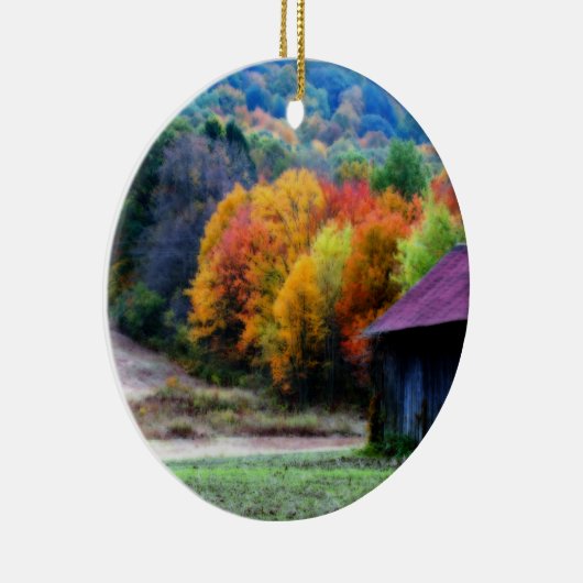 タバコの納屋の紅葉の自然のオーナメント セラミックオーナメント (右)