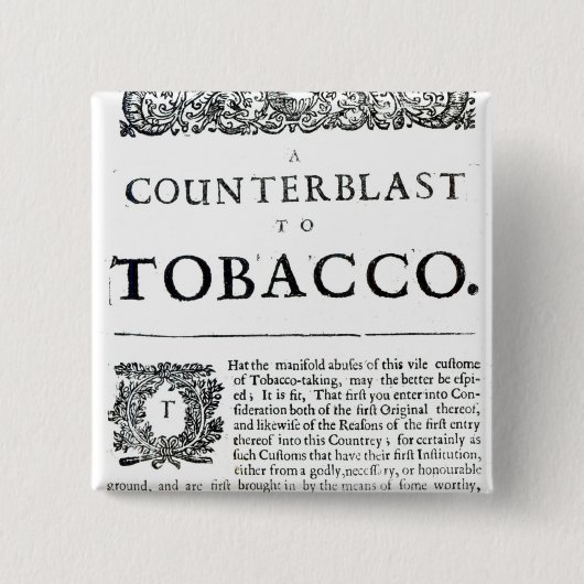 タバコへのCounterblast 缶バッジ (正面)