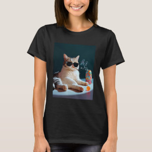 タバコを吸う子猫 楽しい 喫煙 猫 メーム 馬鹿げた脳 Tシャツ