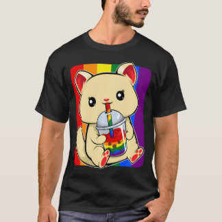 タバコを飲む猫LGBTQキュートかわいい子猫 Tシャツ