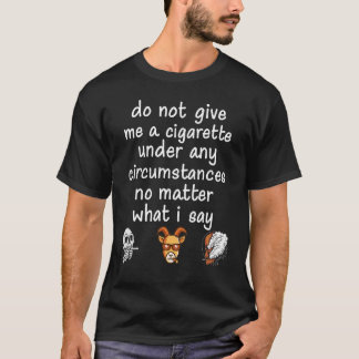 タバコ与えのスカルとヤギの喫煙 Tシャツ