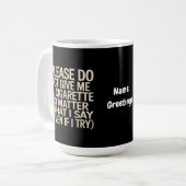 タバコ与えを飲まなおもしろいい コーヒーマグカップ (正面左)