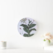 タバコ植物、「コレクションPrecieuseからのプレート7、 ラウンド壁時計 (ホーム)
