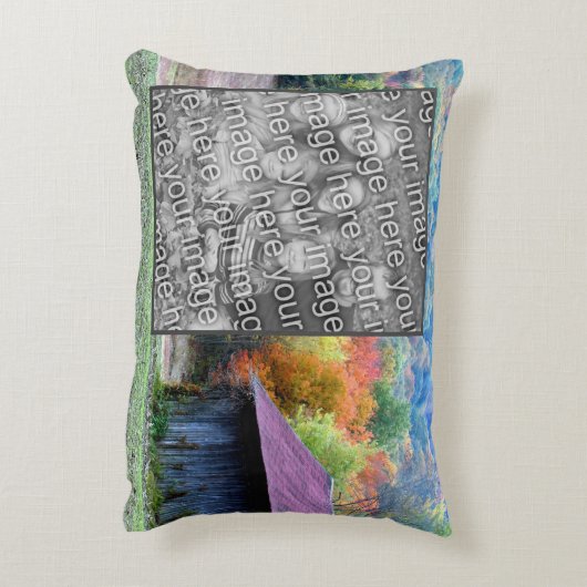 タバコ納屋の紅葉あなたの写真を追加 アクセントクッション (裏面(縦))