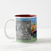 タバコ納屋の紅葉あなたの写真を追加 ツートーンマグカップ (左)