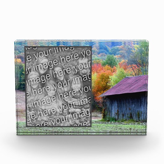 タバコ納屋の紅葉が自分の葉を追加 フォトブロック (正面)