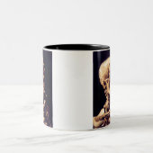 タバコ、ゴッホが付いているスカル ツートーンマグカップ (中央)