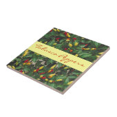 タバスコ州コショウの熱い唐辛子の赤く黄色いコショウの植物 タイル (側面)