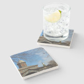 タバナクルと教会の尖塔 – Martha's Vineyard ストーンコースター (横)