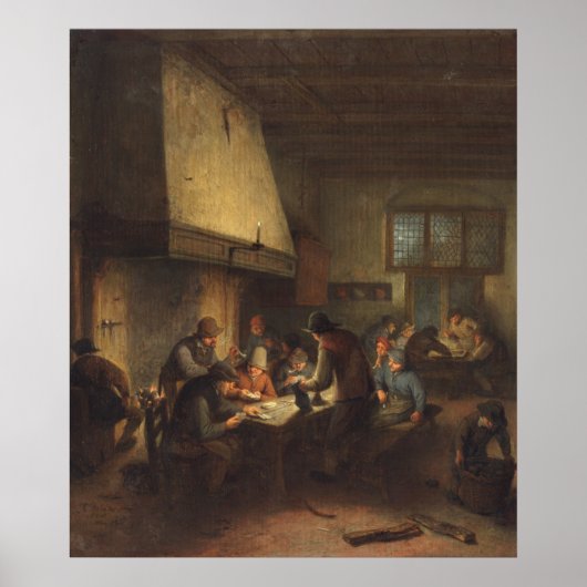 タバーンシーン – Adriaen van Ostadeファインアートポスター ポスター (正面)