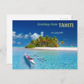 タヒチさんのご挨拶 ポストカード (正面/裏面)