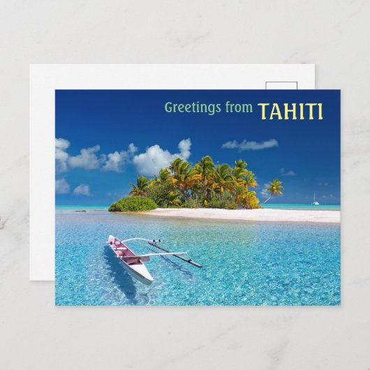 タヒチさんのご挨拶 ポストカード (正面/裏面)