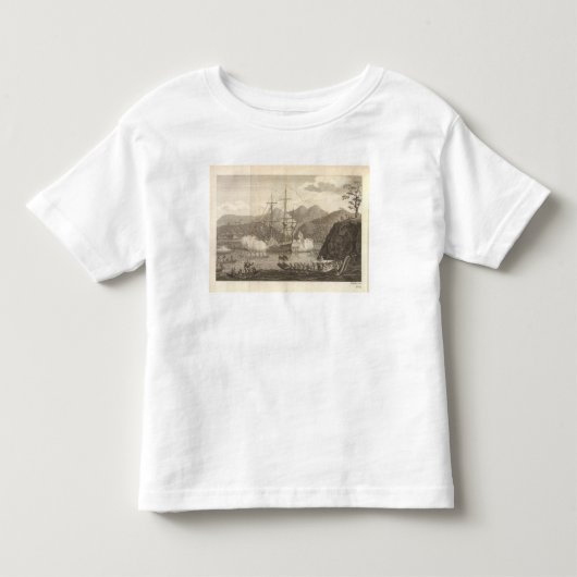 タヒチで発射するイギリスの船 トドラーTシャツ (正面)
