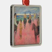 タヒチのビーチで馬のライダー(ポール・ゴーガン) メタルオーナメント (右)