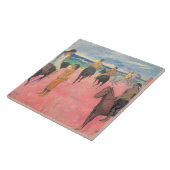 タヒチのビーチの馬ライダー(Gaugin) タイル (側面)