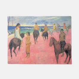 タヒチのビーチの馬ライダー(Gaugin) ドアマット