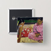 タヒチのポール・ゴーギャン|の女性、ビーチで、1891年 缶バッジ (正面&裏面)