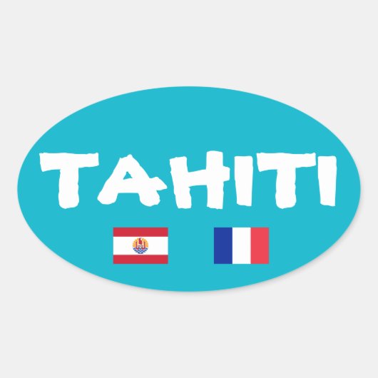 タヒチのヨーロッパスタイルの楕円形のステッカー 楕円形シール (正面)