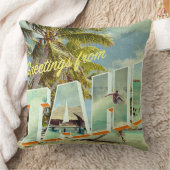 タヒチのヴィンテージの写真の郵便はがき クッション (ブランケット)