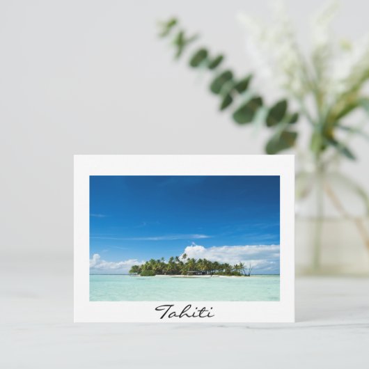 タヒチの太平洋の無人島のポストカード ポストカード (スタンド正面)