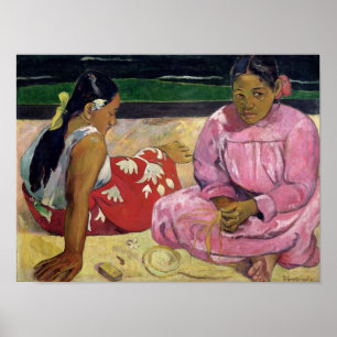 タヒチの女たち，ビーチ, 1891 ポスター