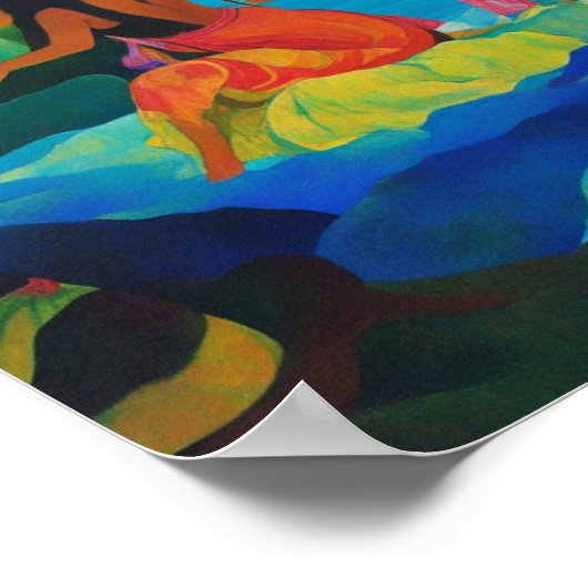 タヒチの女性 ポスター (角)