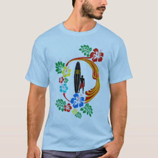 タヒチの波のデザイン Tシャツ