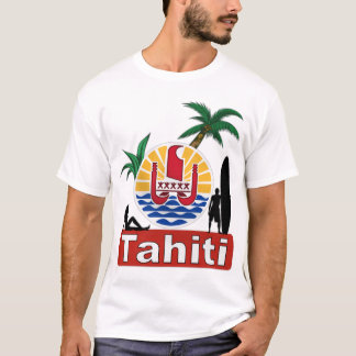 タヒチの波のデザイン Tシャツ