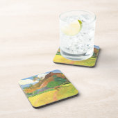 タヒチの風景、山タヒチ、ポール・ゴーギャン コースター (右側)