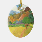 タヒチの風景、山タヒチ、ポール・ゴーギャン セラミックオーナメント (右)