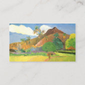 タヒチの風景、山タヒチ、ポール・ゴーギャン 名刺 (裏面)