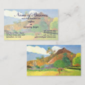 タヒチの風景、山タヒチ、ポール・ゴーギャン 名刺 (正面/裏面)