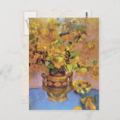 タヒチの黄色い花、ポール・ゴーギンの花 ポストカード (正面/裏面)