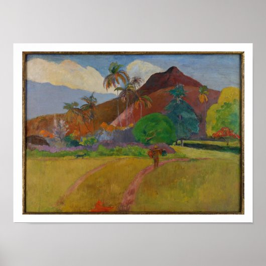 タヒチアン・ランドスケープ， 1891 (油・オン・キャンバス) ポスター (正面)